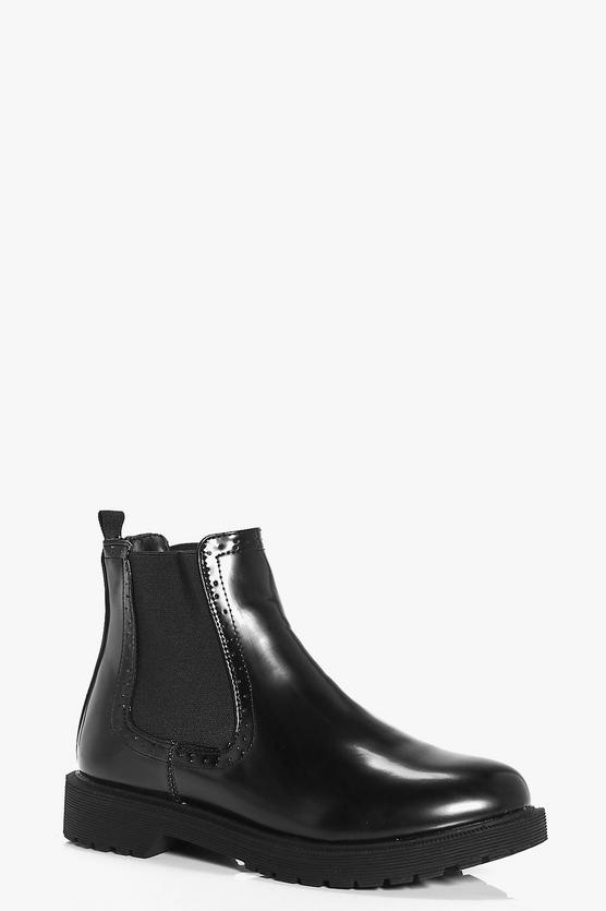 Scarlet Patent Chelsea Boot